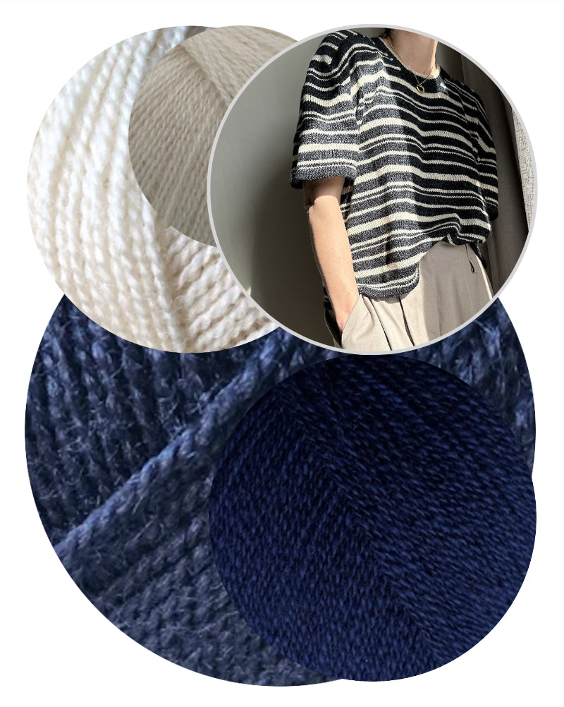 Direction Loop Tee | Oversized stripes made from Wild & Soft and Cashmere Lace by Gepard Garn