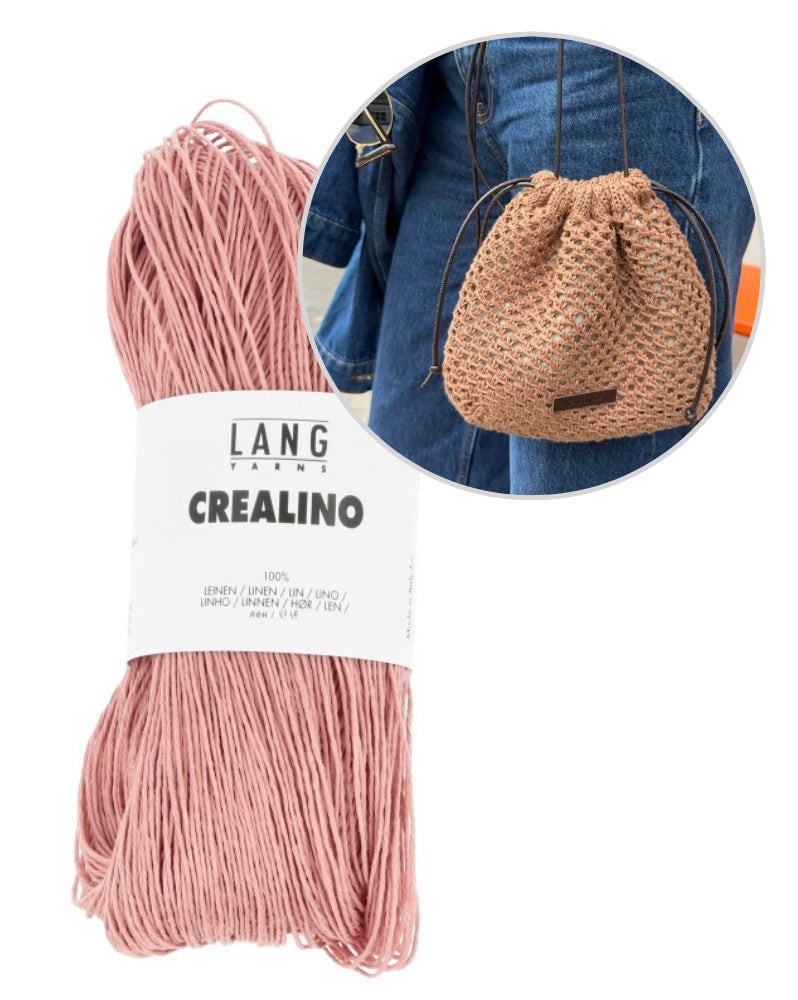 Juno Satchel | motif perforé délicat en Crealino de Lang Yarns