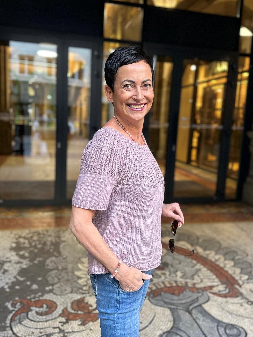 Cersei Tee | light pattern with cashmere from Sole by Pascuali