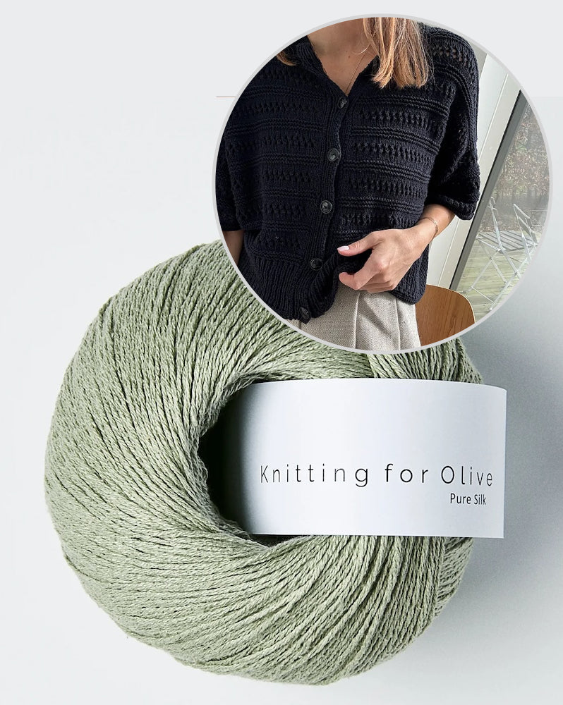 Lacey Loop Cardigan | delicate pattern made from Pure Silk by Knitting for Olive