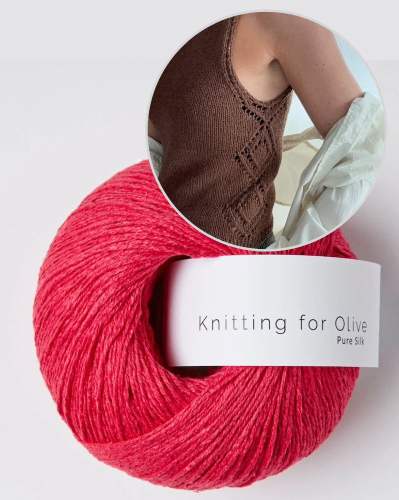 Romy topp | med sidoställt hålmönster i Pure Silk från Knitting for Olive