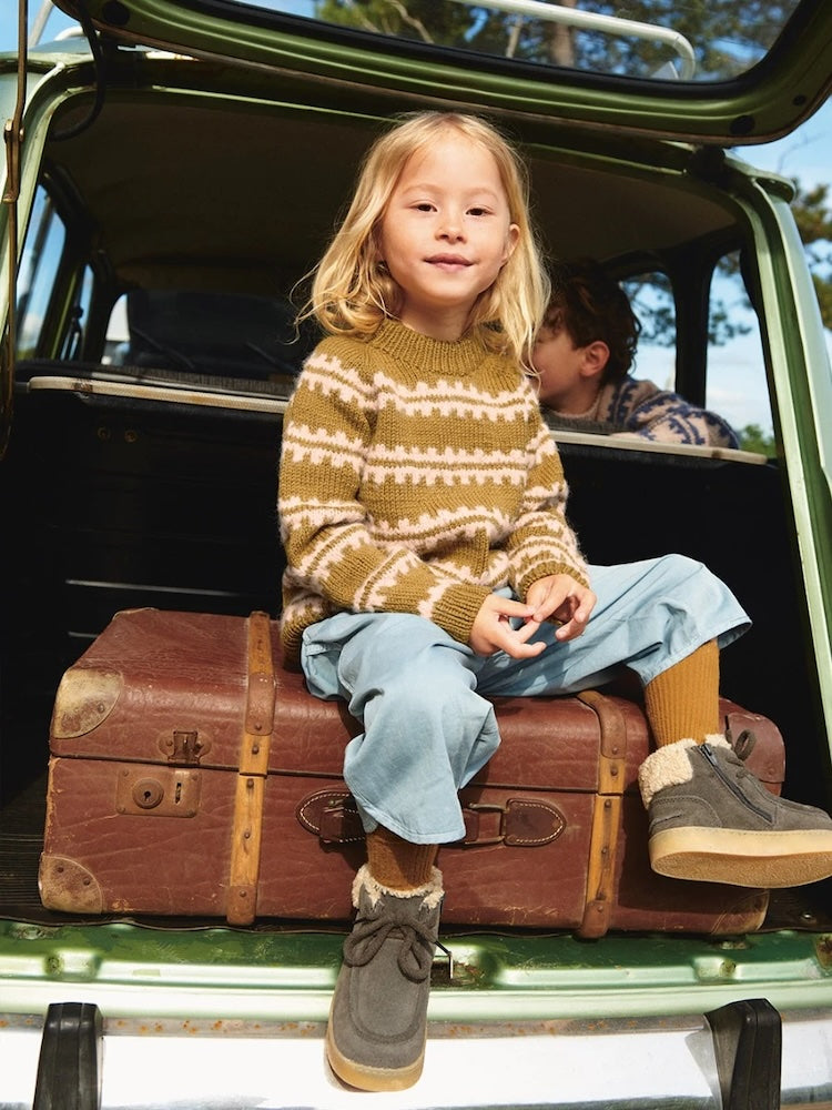 Ridge Sweater Sandnes 2506 | fluffy patterned stripes from Double Sunday and Borstet Alpakka