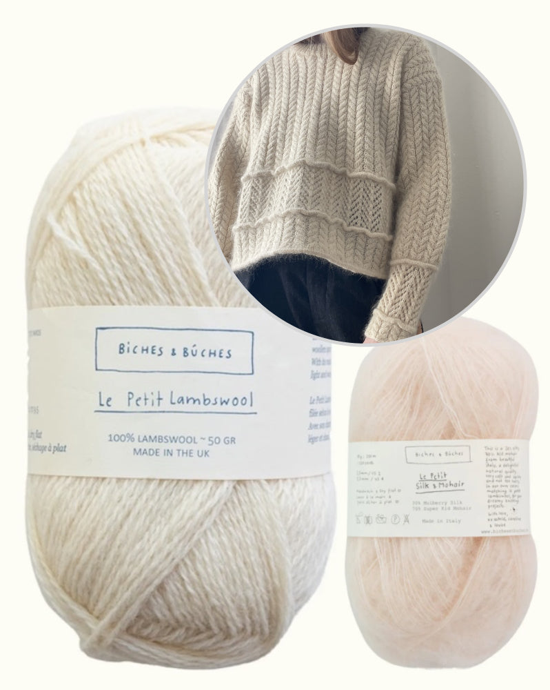 Sarang Sweater | boxy Zopfmuster aus Le Petit Lambswool und Le Petit Silk & Mohair von Biches & Bûches