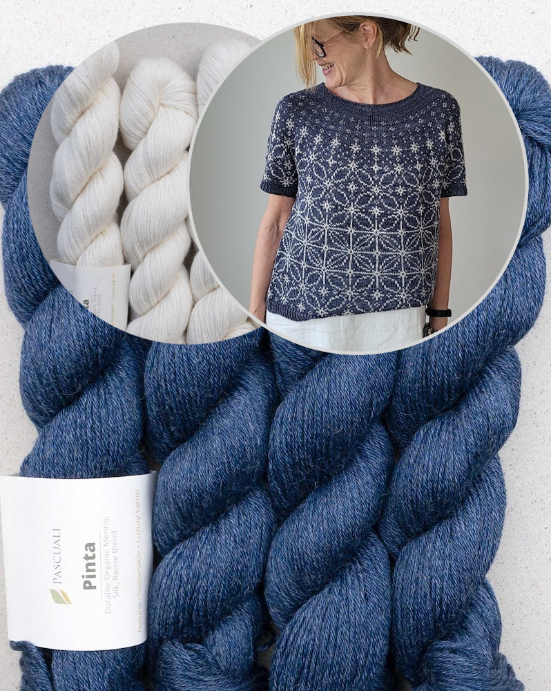 Sashiko Tee | grafisches Stickmusterbild aus Pinta von Pascuali