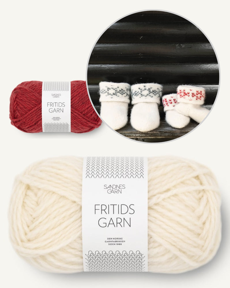 Chaussons en feutre avec des flocons de neige | charmant cadeau en Fritidsgarn de Sandnes Garn