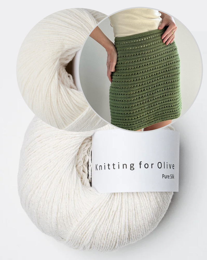 Jupe n° 2 | motif structuré aéré en Pure Silk et mérinos de Knitting for Olive