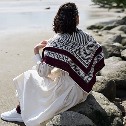 True Love | kontrastikas huivi Cheeky Merino Joy -langasta, Rosy Green Wool