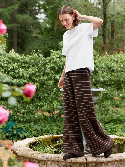 Riley Pants | Lounge Hose mit feinen Streifen aus Sunday und Tynn Silk Mohair von Sandnes Garn