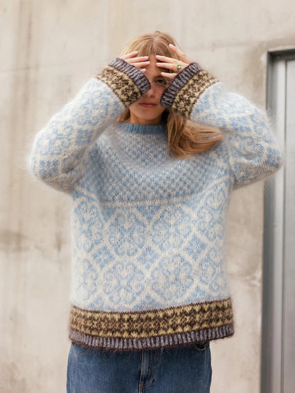Rose | pörröinen norjalaisneule Sandnes Garnin Ballerina Chunky Mohair -langasta