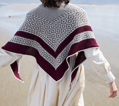 True Love | kontrastikas huivi Cheeky Merino Joy -langasta, Rosy Green Wool