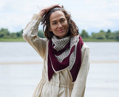 True Love | kontrastikas huivi Cheeky Merino Joy -langasta, Rosy Green Wool