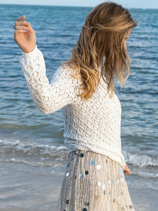 Pull Marine | parfait pour les vacances en Tynn Line de Sandnes Garn