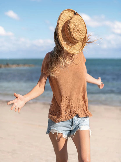 Top en dentelle | motif ajouré délicat en Tynn Line de Sandnes Garn