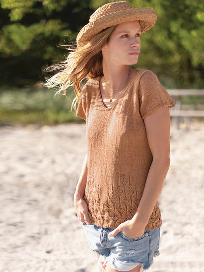 Top en dentelle | motif ajouré délicat en Tynn Line de Sandnes Garn