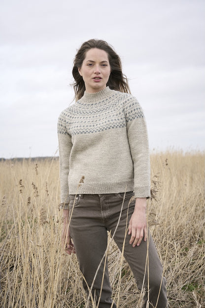 Balsam Sweater | delicate Norwegian pattern in Sheepsoft DK by Bramble & Fleece