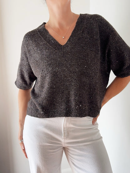 Hanuma Chemise Col V | col en V flatteur en Pure Soie de Knitting for Olive