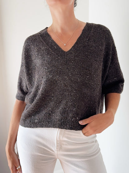 Hanuma Chemise Col V | col en V flatteur en Pure Soie de Knitting for Olive