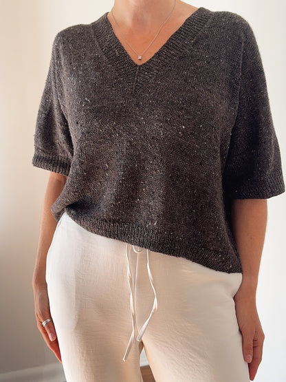 Hanuma Chemise Col V | col en V flatteur en Pure Soie de Knitting for Olive