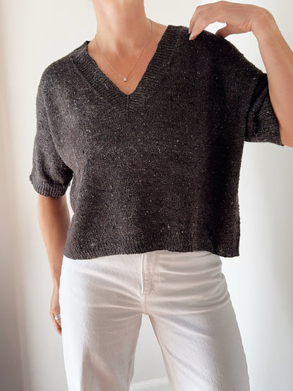 Hanuma Chemise Col V | col en V flatteur en Pure Soie de Knitting for Olive