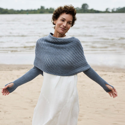 Crossway Wrap | Käsivarsihuivi Cheeky Merino Joy -langasta, Rosy Green Wool