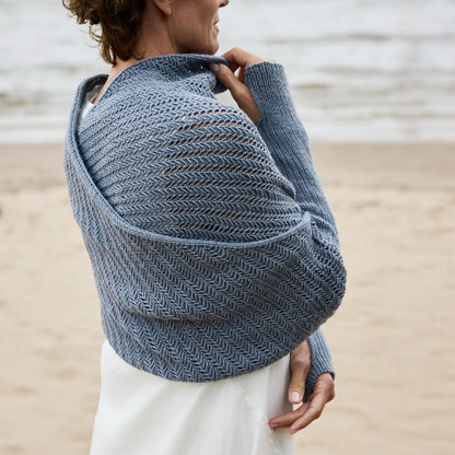 Crossway Wrap | Käsivarsihuivi Cheeky Merino Joy -langasta, Rosy Green Wool