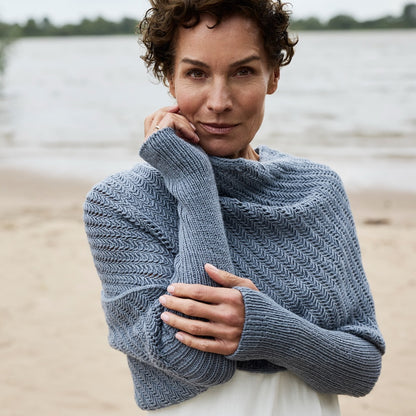 Crossway Wrap | Käsivarsihuivi Cheeky Merino Joy -langasta, Rosy Green Wool