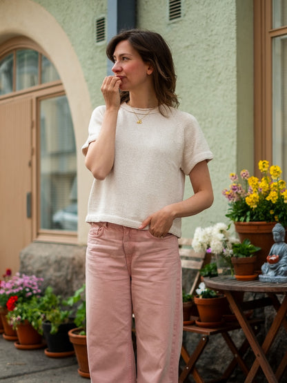 Vanilla Chilla Tee | basique, décontracté, oversize en lin de Sandnes Garn
