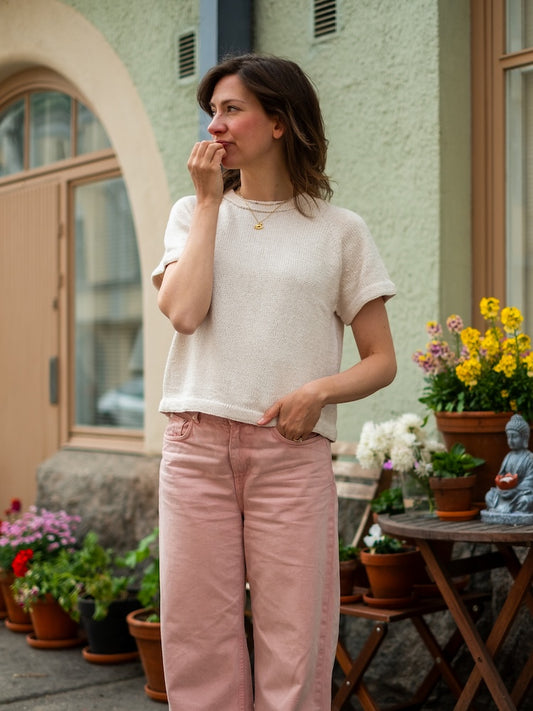 Vanilla Chilla Tee | basique, décontracté, oversize en lin de Sandnes Garn