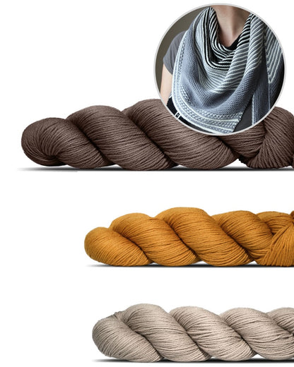 Foulard Drachenfels | fines rayures en Cheeky Merino Joy de Rosy Green Wool