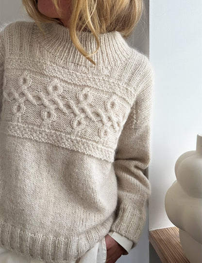 Edith Sweater | motif torsadé décontracté et intemporel en Le Petit Lambswool et Le Petit Silk & Mohair de Biches & Bûches