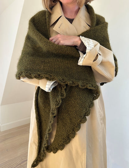 Ellie-sjal | stort trekantet sjal i Alpakka Folgetrad og Tynn Silk Mohair fra Sandnes Garn