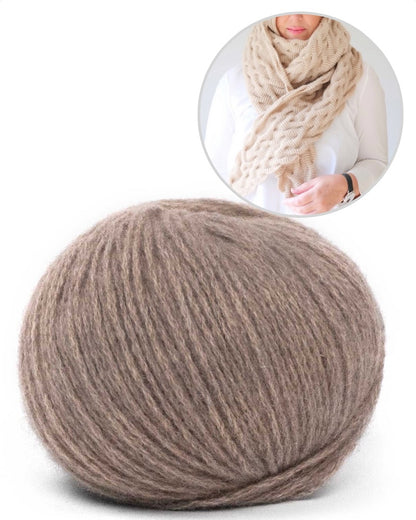 ChrisBerlin Focaccia Shawl mit Bio Cashmere 6/28 taupe