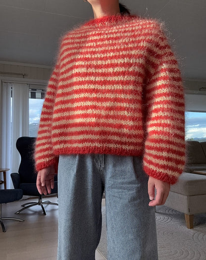 Miyu Sweater | varm med fine striber i Ballerina Chunky Mohair fra Sandnes Garn