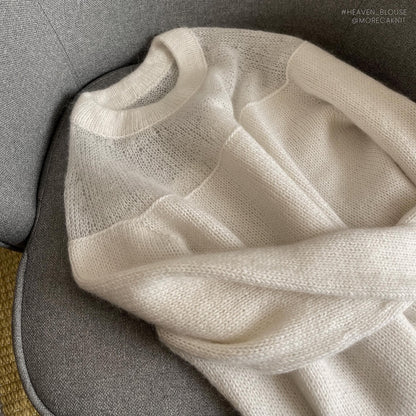 Heaven Blouse | romantisch feminin aus Babyull Lanett und Tynn Silk Mohair von Sandnes Garn