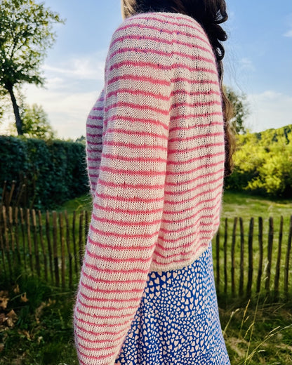 Sommerstreifen Pullover | weiche Streifen aus Tynn Line und Tynn Silk Mohair von Sandnes Garn