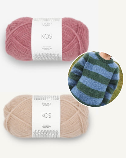 Jasper Pullover Kids | bequem weicher Streifenpullover aus Kos von Sandnes Garn