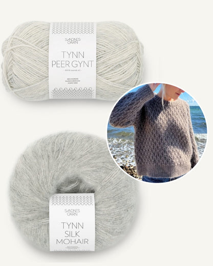 Pull Jenny | motif smock moelleux en Tynn Peer Gynt et Tynn Silk Mohair de Sandnes Garn