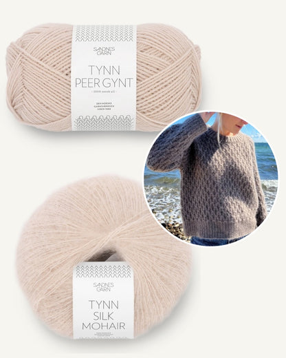 Pull Jenny | motif smock moelleux en Tynn Peer Gynt et Tynn Silk Mohair de Sandnes Garn