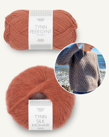 Pull Jenny | motif smock moelleux en Tynn Peer Gynt et Tynn Silk Mohair de Sandnes Garn