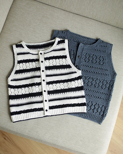 Let´s Go Vest | Weste mit Strukturmusterstreifen aus Line von Sandnes Garn