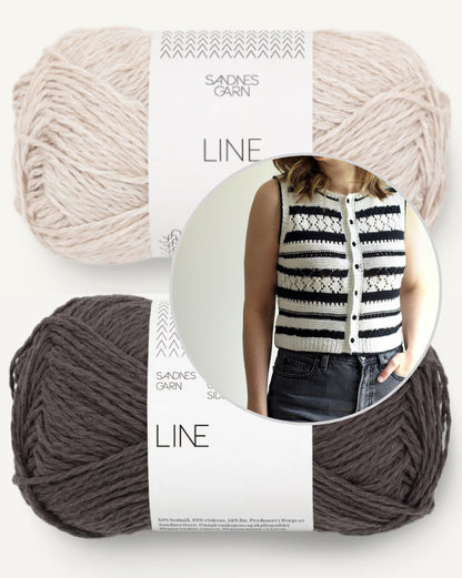 Let´s Go Vest | Weste mit Strukturmusterstreifen aus Line von Sandnes Garn