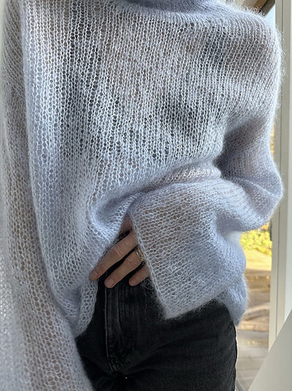 Light Loop High Neck | maigs un brīvs džemperis no Le Petit Silk & Mohair dzijas, ko ražo Biches & Bûches