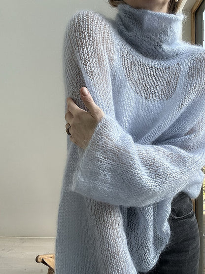 Light Loop High Neck | maigs un brīvs džemperis no Le Petit Silk & Mohair dzijas, ko ražo Biches & Bûches