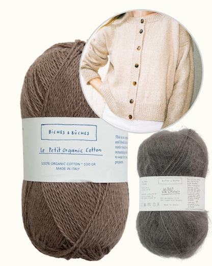 Marlo Cardigan | klassisch und mit seidigem Fall aus Le Petit Organic Cotton und Le Petit Silk & Mohair von Biches & Bûches