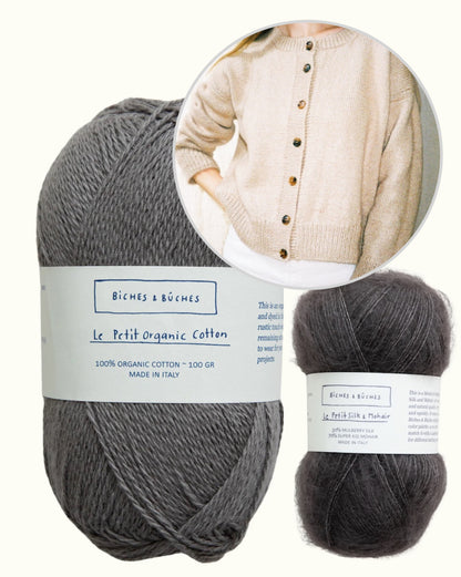 Marlo Cardigan | klassisch und mit seidigem Fall aus Le Petit Organic Cotton und Le Petit Silk & Mohair von Biches & Bûches