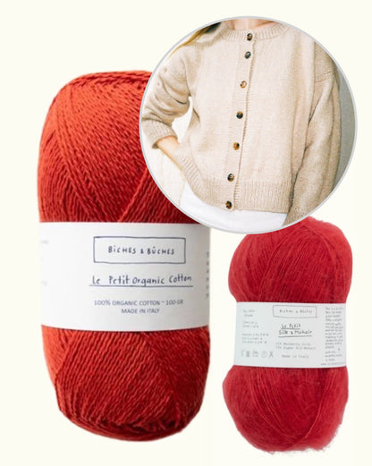 Marlo Cardigan | klassisch und mit seidigem Fall aus Le Petit Organic Cotton und Le Petit Silk & Mohair von Biches & Bûches