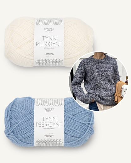 Melange Sweater | zufällig gemusterter Pullover aus Tynn Peer Gynt von Sandnes Garn