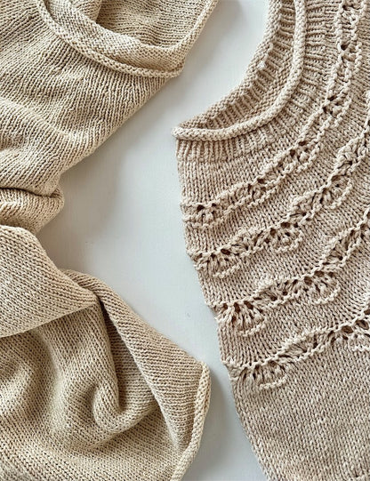 Noomi Tee | delicate shell pattern made from Line by Sandnes Garn