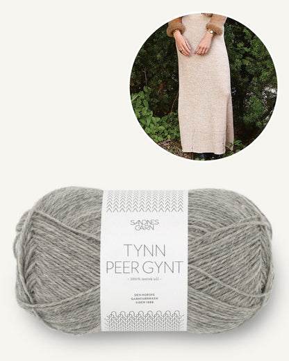 Sandnes Magazin 2311 Nova Skirt mit Tynn Peer Gynt grau meliert