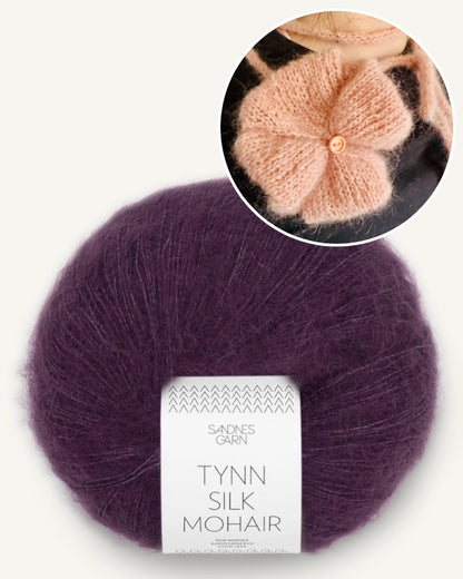 Poppy Rose | fleur délicate en Tynn Silk Mohair de Sandnes Garn